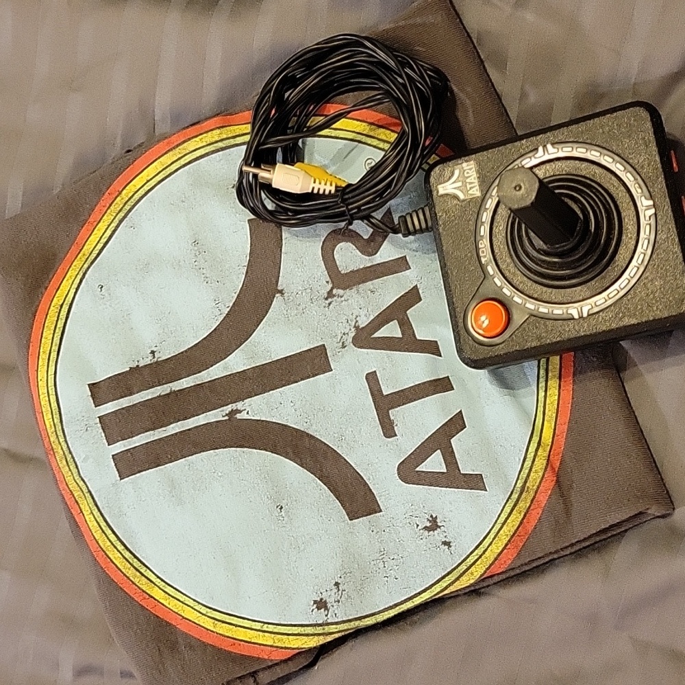 Vintage Atari tee shirt and game system